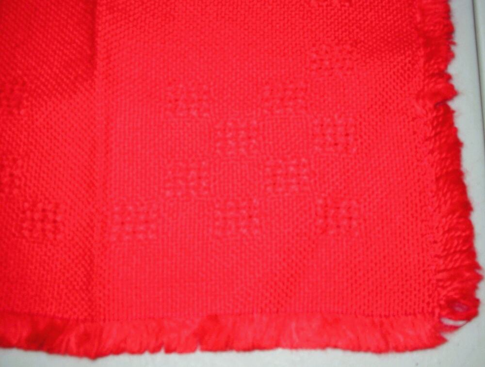 Handmade Red Christmas Cotton Napkins Snowflake Print Set of 3 Size 10.5” Square